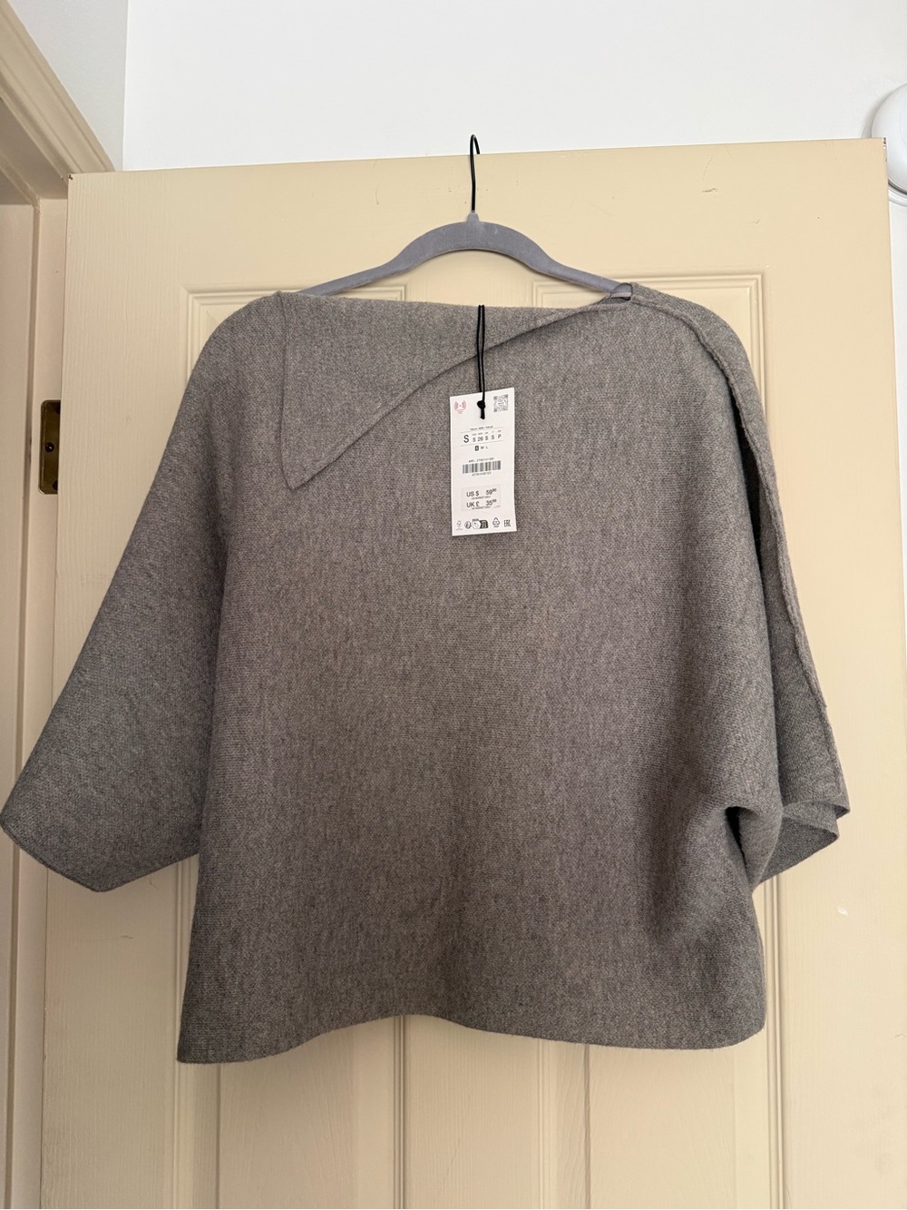 NWT Zara Knit Sweater with Lapel Collar